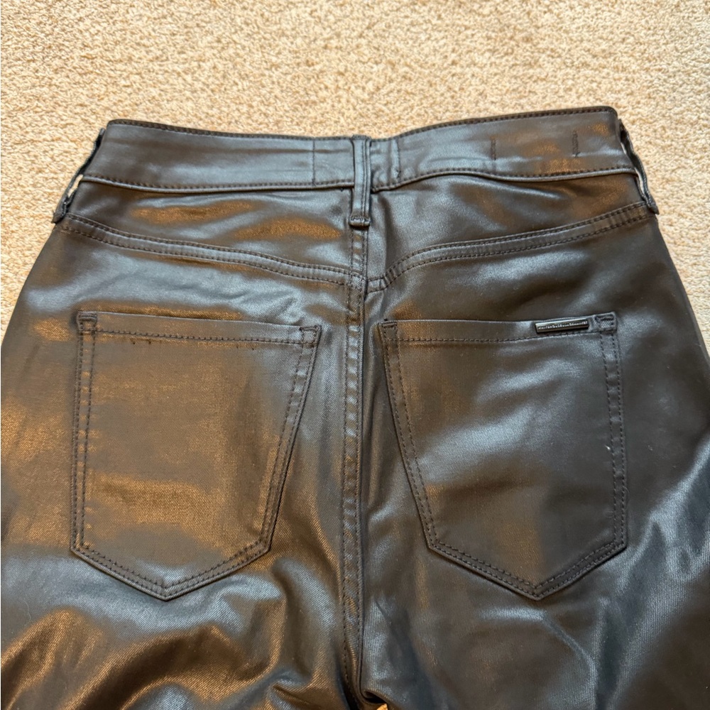 NWT WHBM Coated Kick Flare Jean in Vegas Coated Black size 00 - Picture 12 of 13